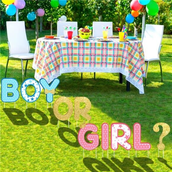 10 Pieces Gender Reveal Party Decorations Supplies Baby Shower Plastic Yard Sign - Picture 6 of 7